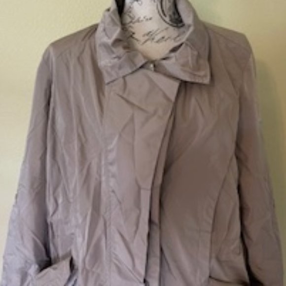 Bebe Women's Waterproof Hooded Travel Jacket – Lightweight, Packable, XL, Taupe - Picture 2 of 5